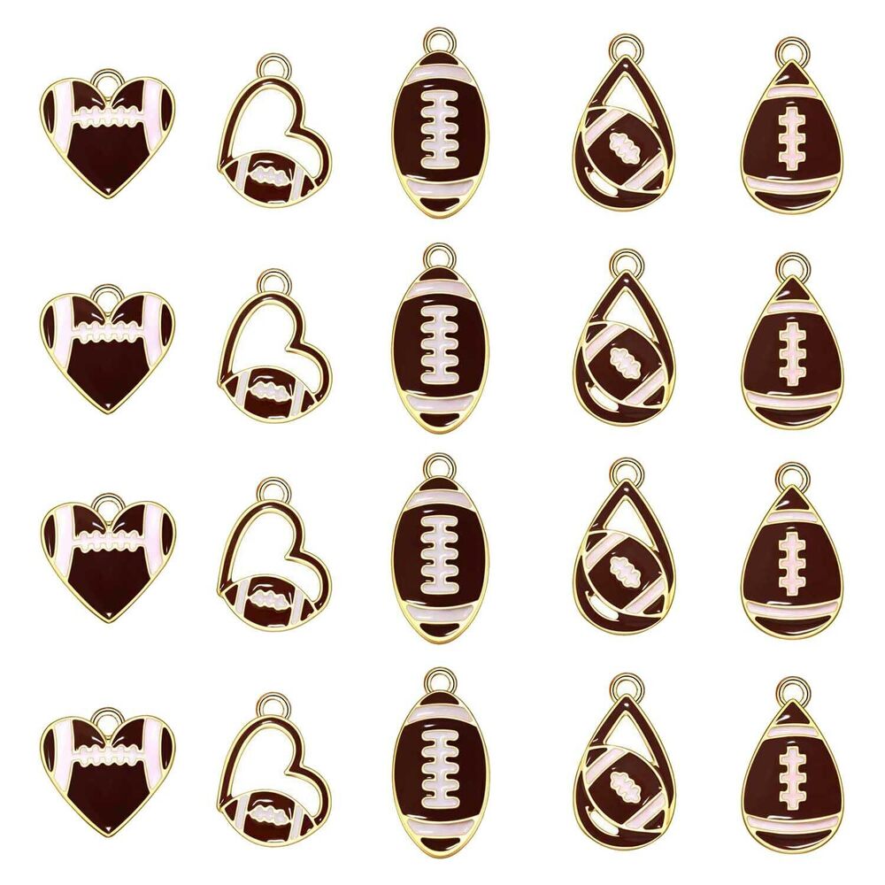 8595 20PCS Sports Charms Enamel Basketball Baseball Pendant Charms - Picture 6 of 6